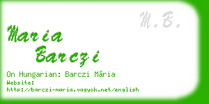 maria barczi business card
